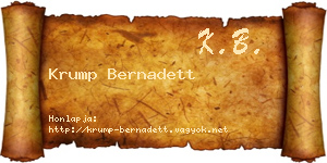 Krump Bernadett névjegykártya